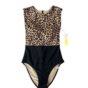 Summersalt Brown and Black One Piece Swimsuit Leopard Print